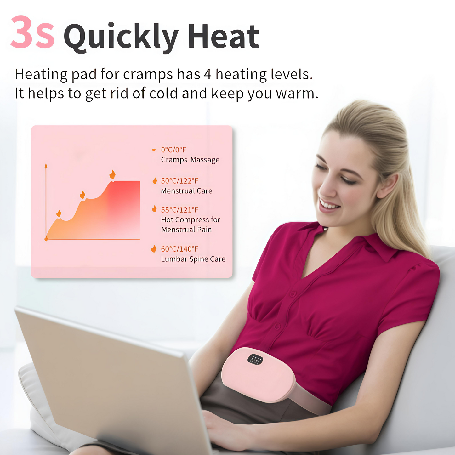 CrampEaze™ Portable Cordless Heating Pad