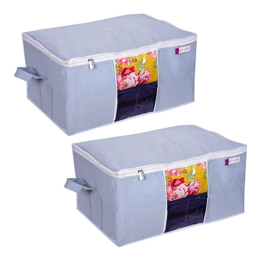 Multipurpose Storage Bag - UnderBed Blanket Storage Bag Covers With Handles(Set of 2)
